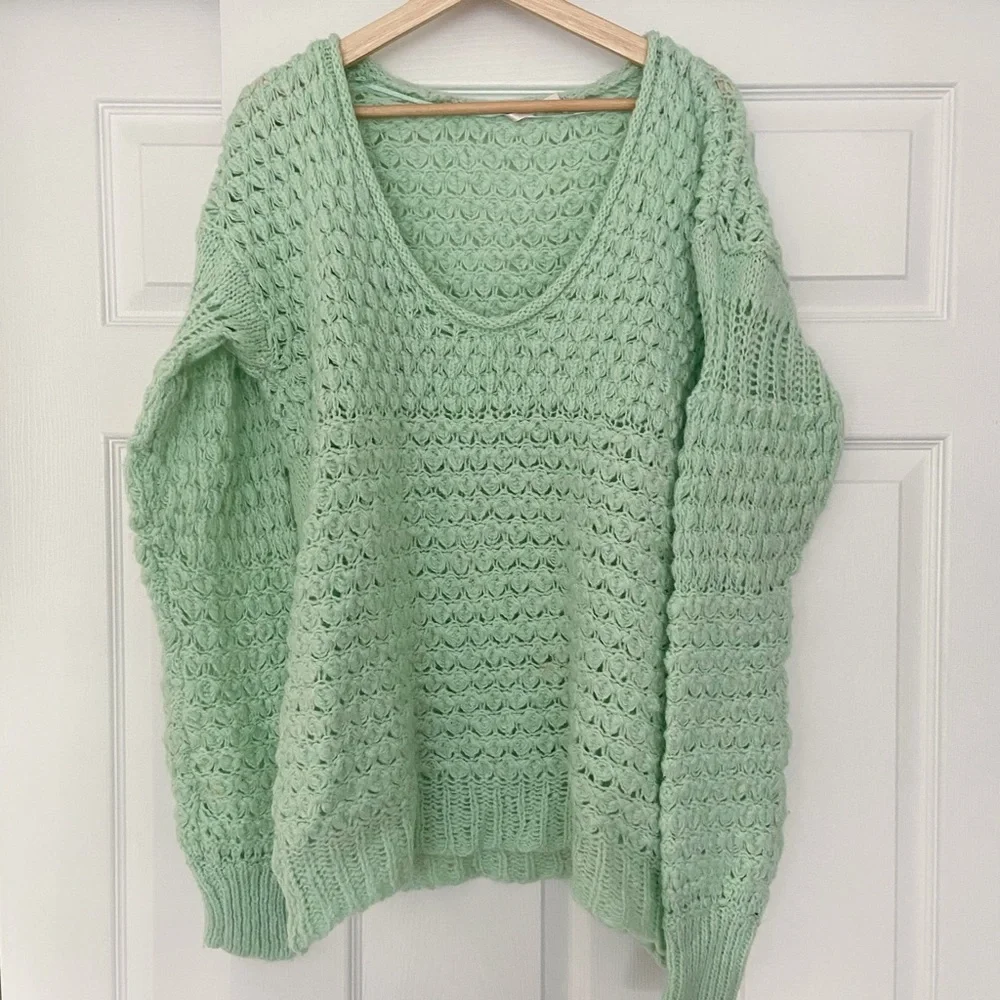 Free People Crashing Waves Sweater in mint - Picture 6 of 6